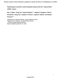 1 Depleting gene activities in early Drosophila embryos