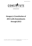 Hungary`s Constitution of 2011 with