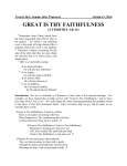 great is thy faithfulness - Our Savior Lutheran Church