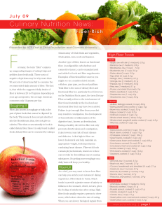 Culinary Nutrition News - American Culinary Federation