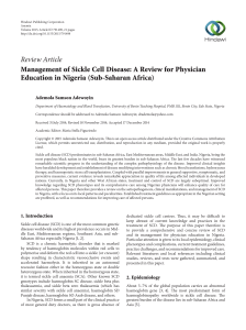 Management of Sickle Cell Disease: A Review for Physician