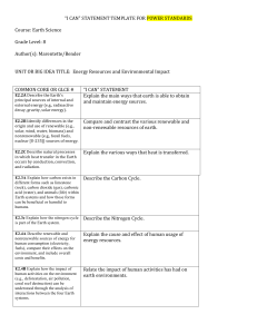 “I CAN” STATEMENT TEMPLATE FOR POWER STANDARDS