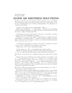 MATH 160 MIDTERM SOLUTIONS