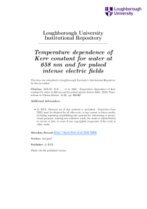 Temperature dependence of Kerr constant for water at 658 nm and