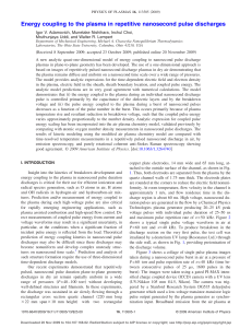 Energy coupling to the plasma in repetitive nanosecond pulse