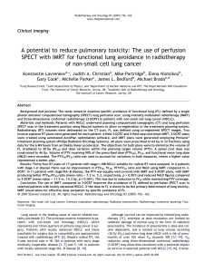 A potential to reduce pulmonary toxicity: The use of perfusion