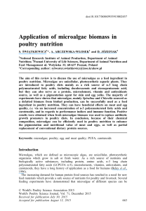 Application of microalgae biomass in poultry nutrition
