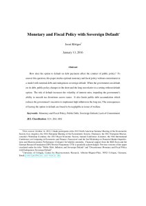 Monetary and Fiscal Policy with Sovereign Default