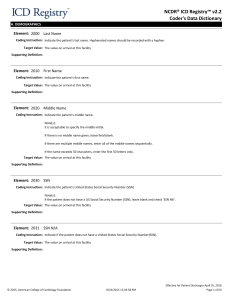 Coder`s Data Dictionary NCDR® ICD Registry™ v2.2