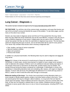Lung Cancer - Diagnosis - A Breath of Hope Lung Foundation