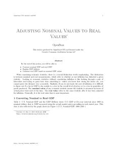 Adjusting Nominal Values to Real Values