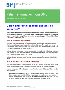 Colon cancer: should I be screened?