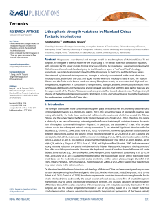 Lithospheric strength variations in Mainland China: Tectonic