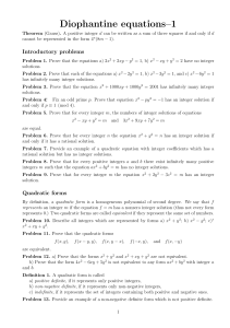 Diophantine equations–1