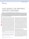 Foxp3+ regulatory T cells: differentiation, specification, subphenotypes