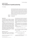 The treatment of cyanide poisoning