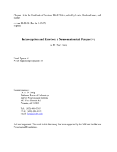 Interoception and Emotion: a Neuroanatomical Perspective