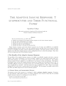 The Adaptive Immune Response: T lymphocytes