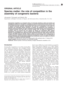 Species matter: the role of competition in the assembly of