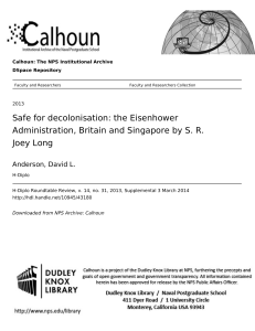 Safe for decolonisation: the Eisenhower Administration, Britain and
