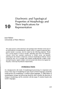 Diachronic and Typological Properties of Morphology and