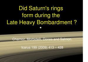 Did Saturn`s rings form during the Late Heavy Bombardment