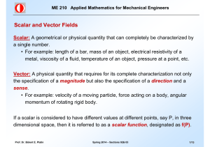 Scalar and Vector Fields - METU | Department of Mechanical
