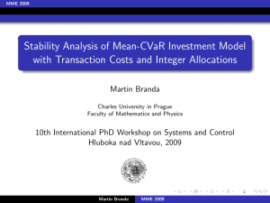 Stability Analysis of Mean-CVaR Investment Model with Transaction