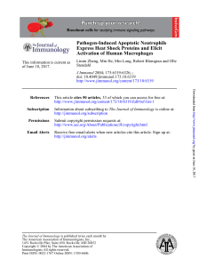 Pathogen-Induced Apoptotic Neutrophils Express Heat