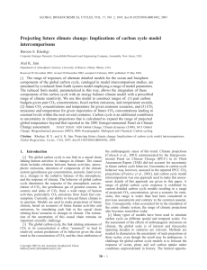 Projecting future climate change: Implications of carbon cycle