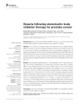 Dysuria following stereotactic body radiation