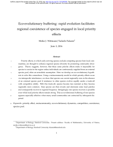 Eco-evolutionary buffering: rapid evolution facilitates regional