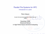 Parallel File Systems for HPC