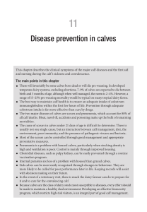 Disease prevention in calves