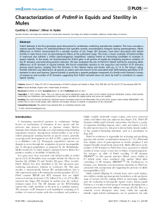 Characterization of Prdm9 in Equids and Sterility