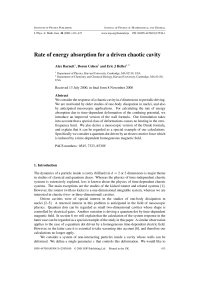 Rate of energy absorption for a driven chaotic cavity