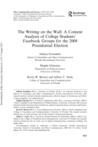 The Writing on the Wall: A Content Analysis of College Students