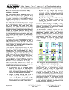 Using Magnum Energy`s Inverters In AC Coupling Applications