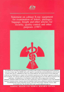 Statement on cabinet X-ray equipment for examination