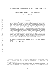 Diversification Preferences in the Theory of