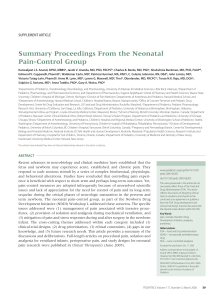 Summary Proceedings From the Neonatal Pain-Control