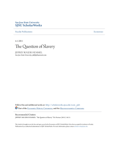 The Question of Slavery - SJSU ScholarWorks