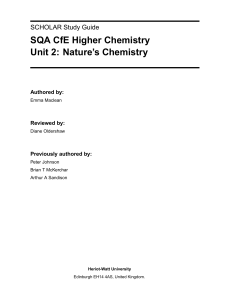 SQA CfE Higher Chemistry Unit 2