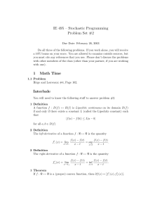 IE 495 – Stochastic Programming Problem Set #2 1 Math Time