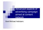 Advanced aspects of advertising campaign aimed at content network