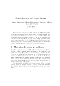 Groups in stable and simple theories