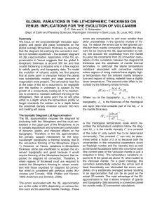 GLOBAL VARIATIONS IN THE LITHOSPHERIC THICKNESS ON