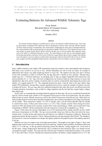 Evaluating Batteries for Advanced Wildlife Telemetry Tags