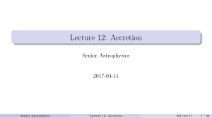 Lecture 12: Accretion