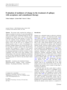 Evaluation of mediators of change in the treatment of epilepsy with